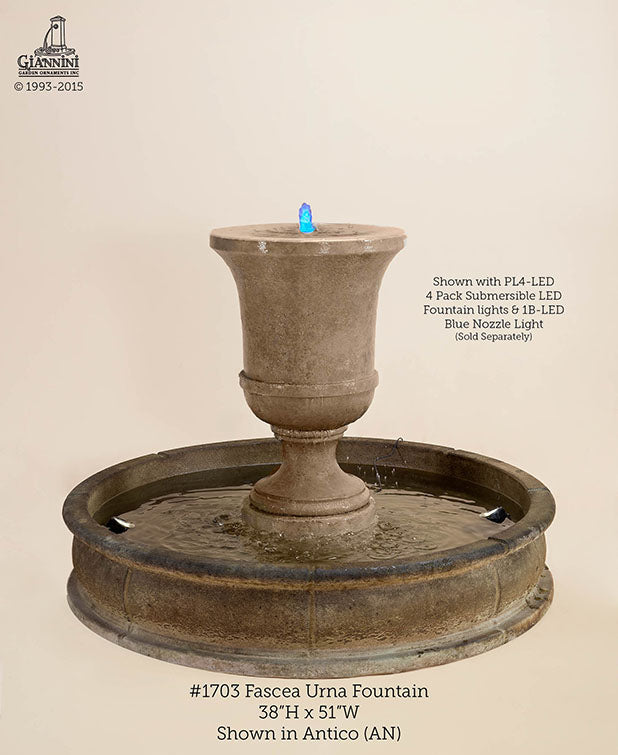 Giannini Garden Fascea Urna Outdoor Water Fountain with 51" Pond 1703