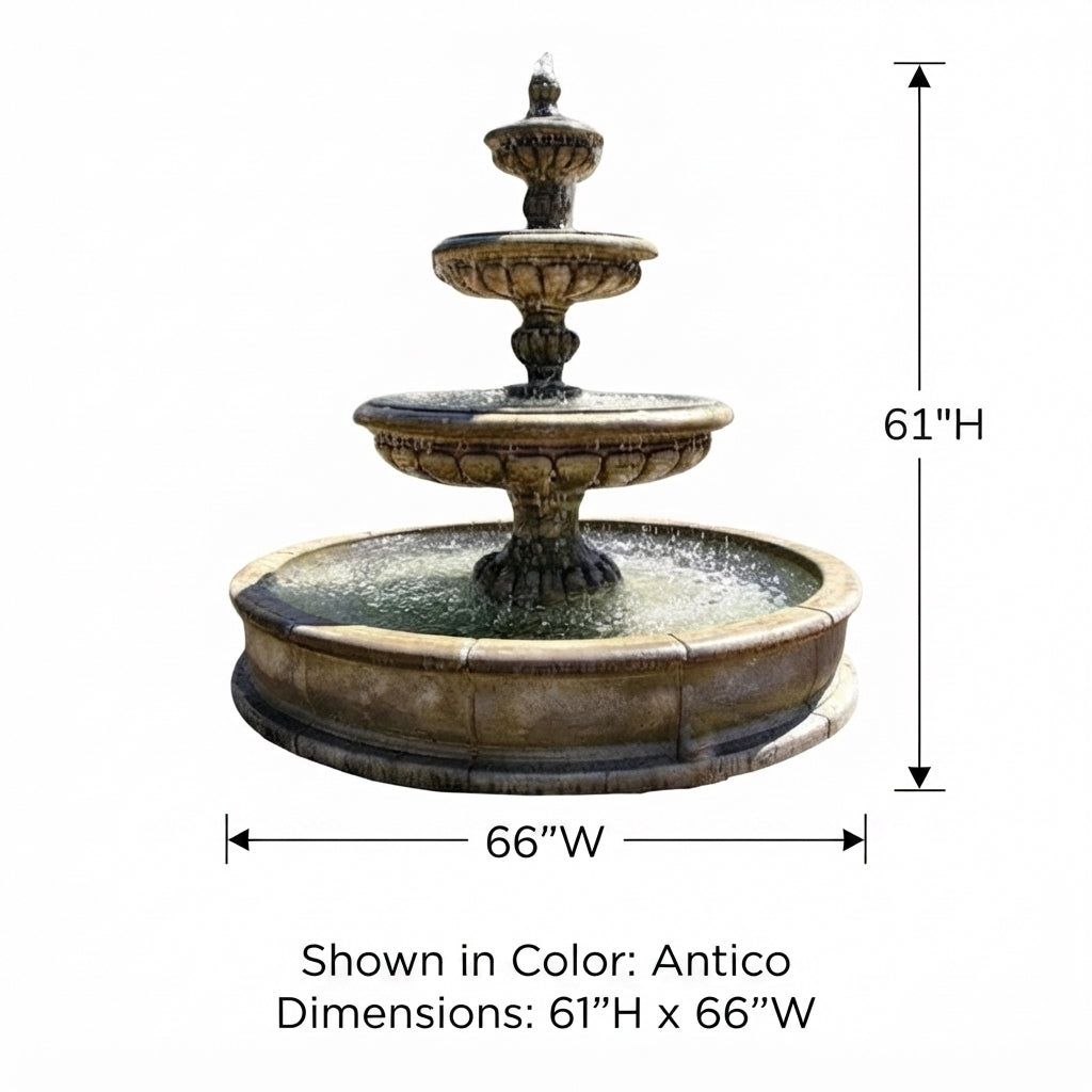 Giannini Garden Provence Three Tier Outdoor Pond Fountain 1288B