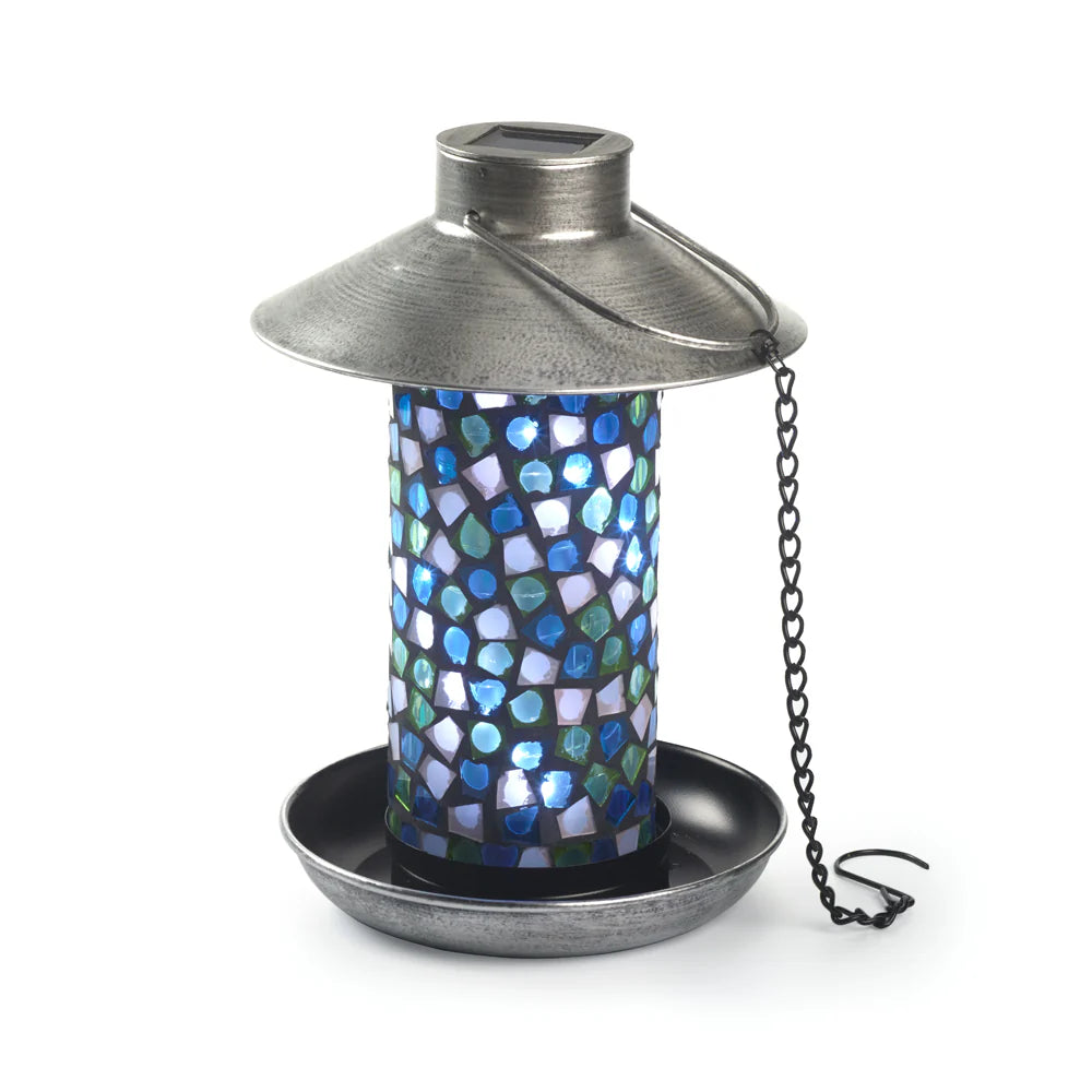Smart Solar Adelie Mosaic Glass Bird Feeder with Solar Light 38260114