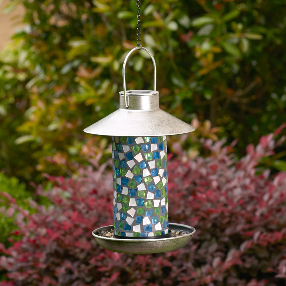 Smart Solar Adelie Mosaic Glass Bird Feeder with Solar Light 38260114