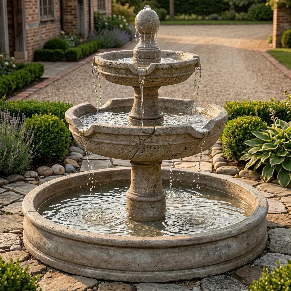 Giannini Garden Agrigento Two Tier Outdoor Pond Fountain 1043