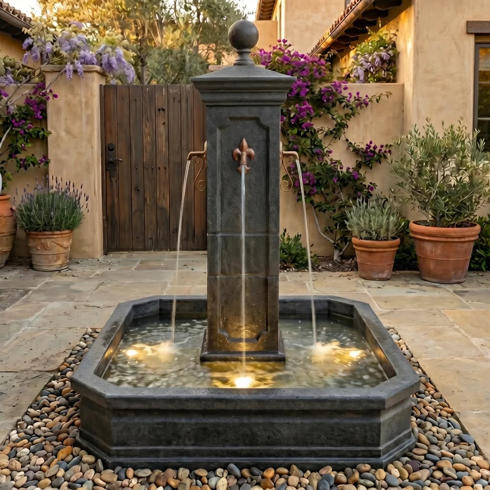 Giannini Garden Anduze Colonne Outdoor Water Fountain For Spouts 1674C