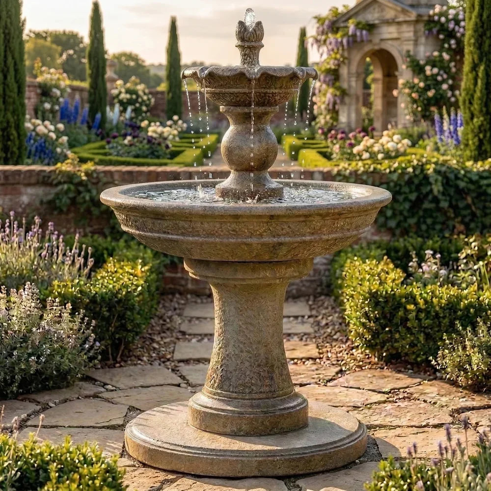 Giannini Garden Antiquarium Two Tier Outdoor Water Fountain 1133