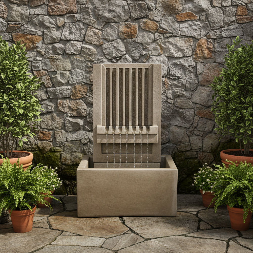 Giannini Garden Brentwood Channel Short Patio Outdoor Water Fountain 1829