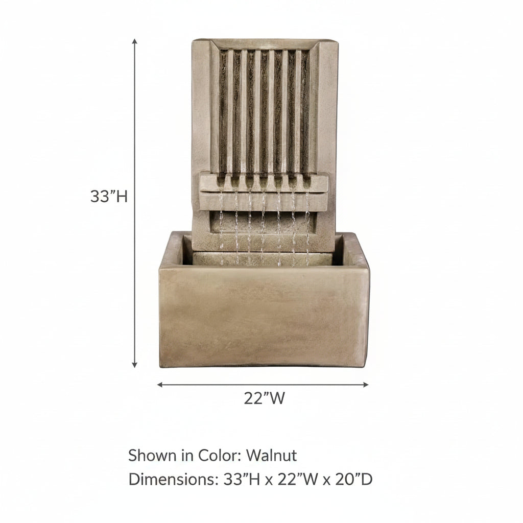 Giannini Garden Brentwood Channel Short Patio Outdoor Water Fountain 1829