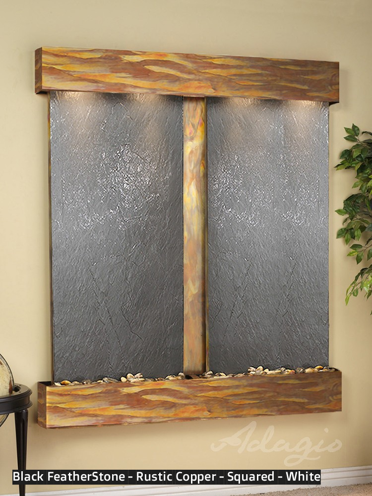 Adagio Cottonwood Falls 69” H x 61” W Indoor Water Wall Fountain CFR1002