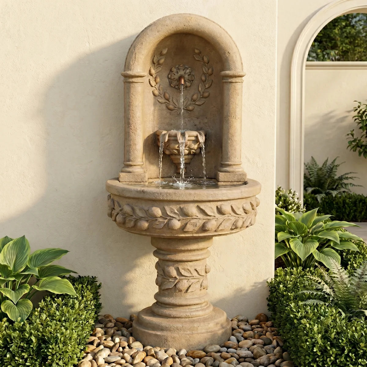 Giannini Garden Deruta Lemon Niche Outdoor Wall Fountain 1206