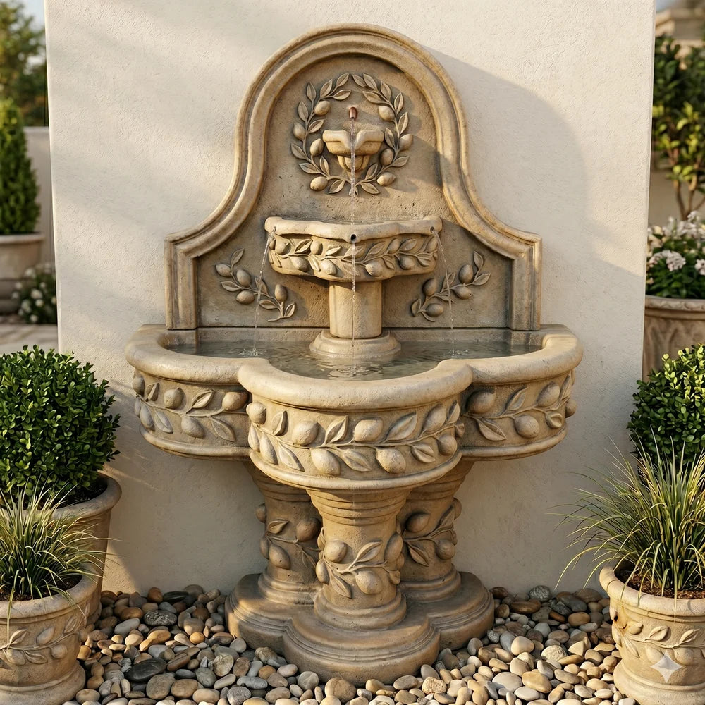 Giannini Garden Deruta Lemon Outdoor Wall Fountain 1128