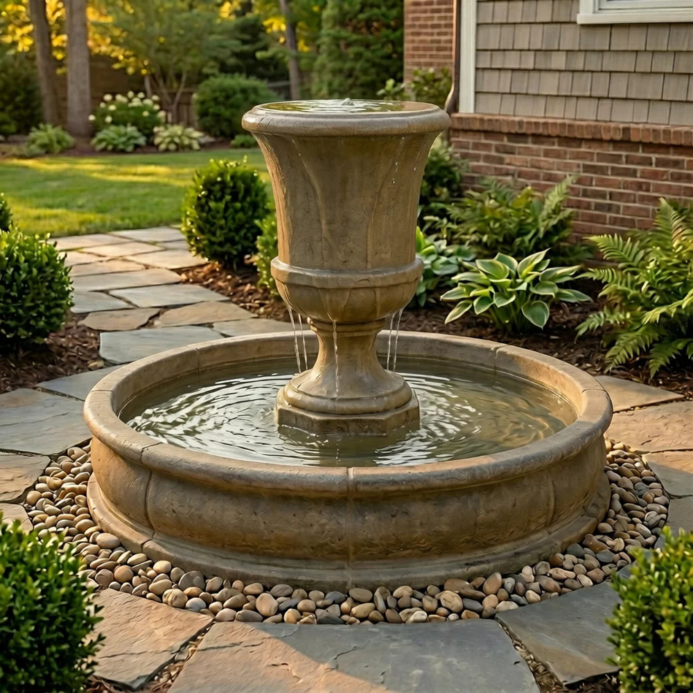 Giannini Garden Fascea Urna Outdoor Water Fountain with 51" Pond 1703