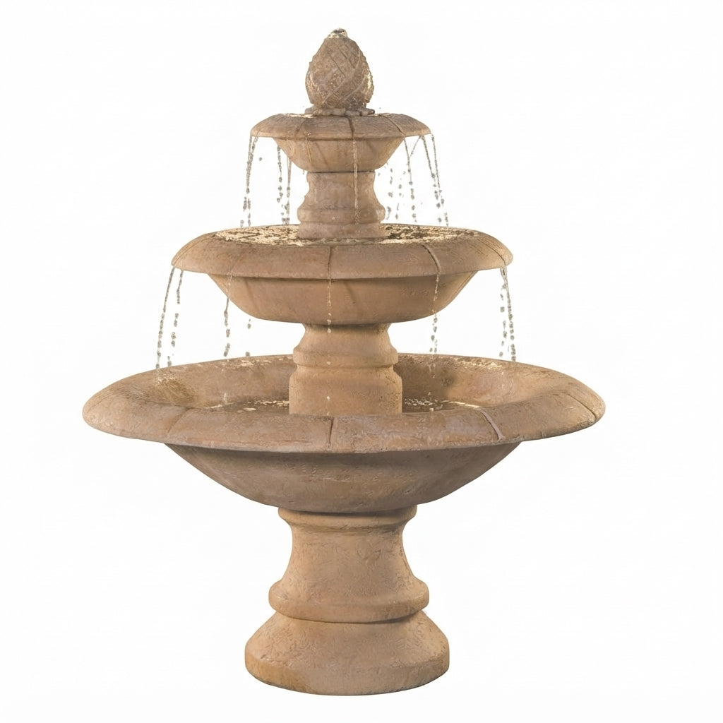 Fiore Stone Venetian 3 Tier Fountain 2087-F in Cast Stone