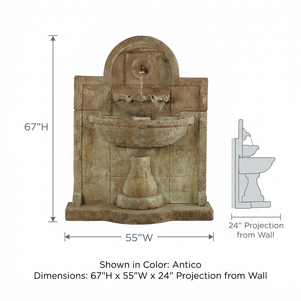 Giannini Garden Terme Del Foro Outdoor Wall Fountain For Spout 1136C