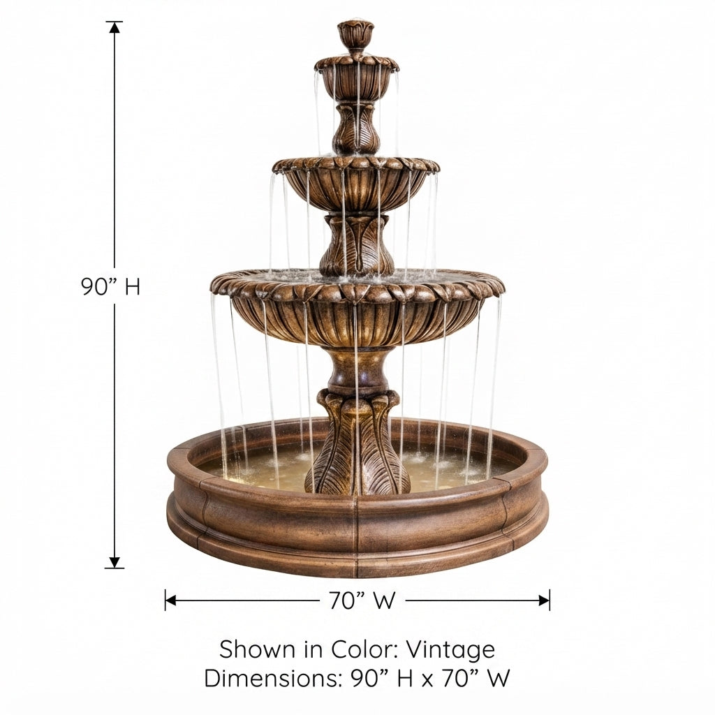Giannini Garden Calanthia Three Tier Pond Fountain 1696
