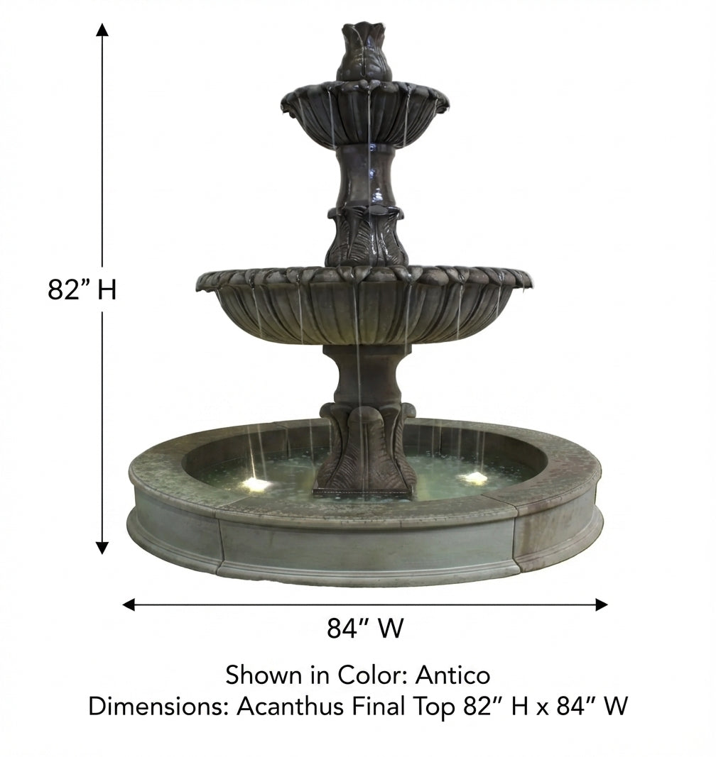 Giannini Garden Calanthia 2-Tier Cast Stone Outdoor Garden Fountain 1680 with Easy Pond