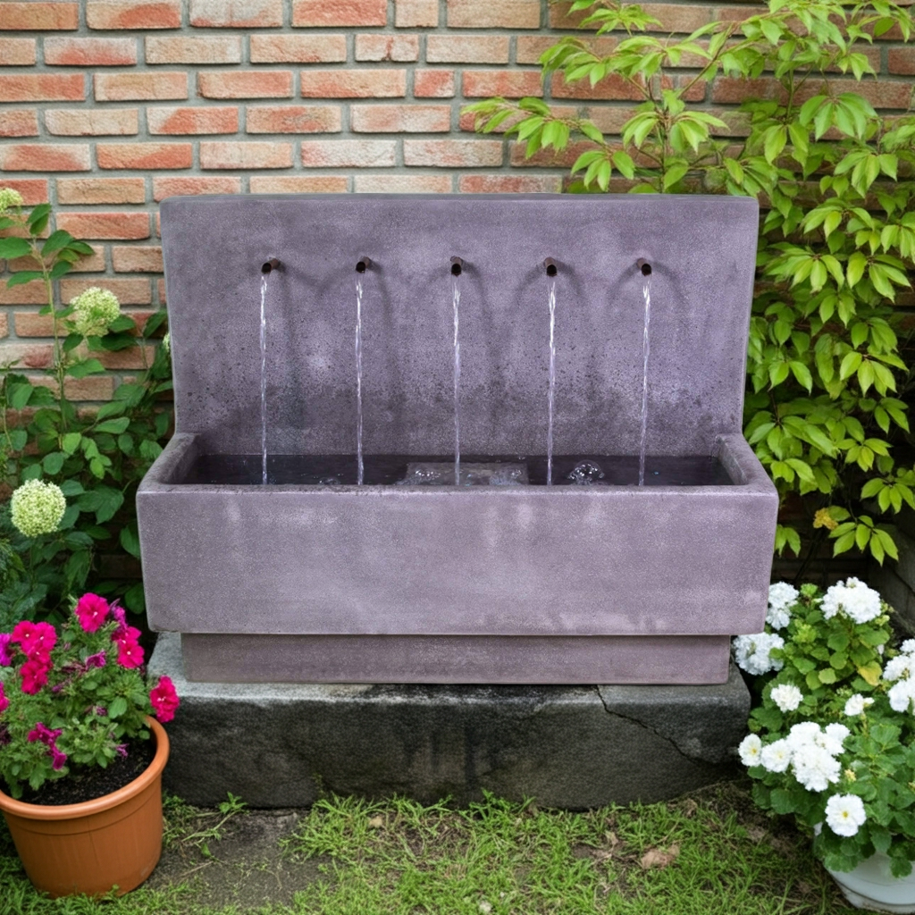 Giannini Garden Penta Concrete Wall Outdoor Fountain 1747