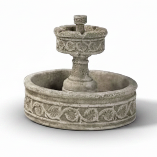 Giannini Garden Paestum 2-Tier Cast Stone Outdoor Garden Fountain 1007