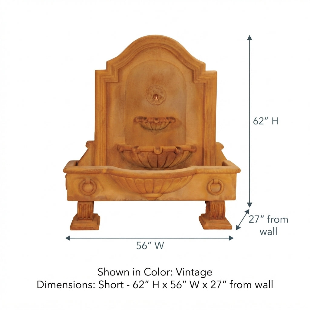 Giannini Garden Anduze Cast Stone Outdoor Garden Wall Fountain with 3 Basins