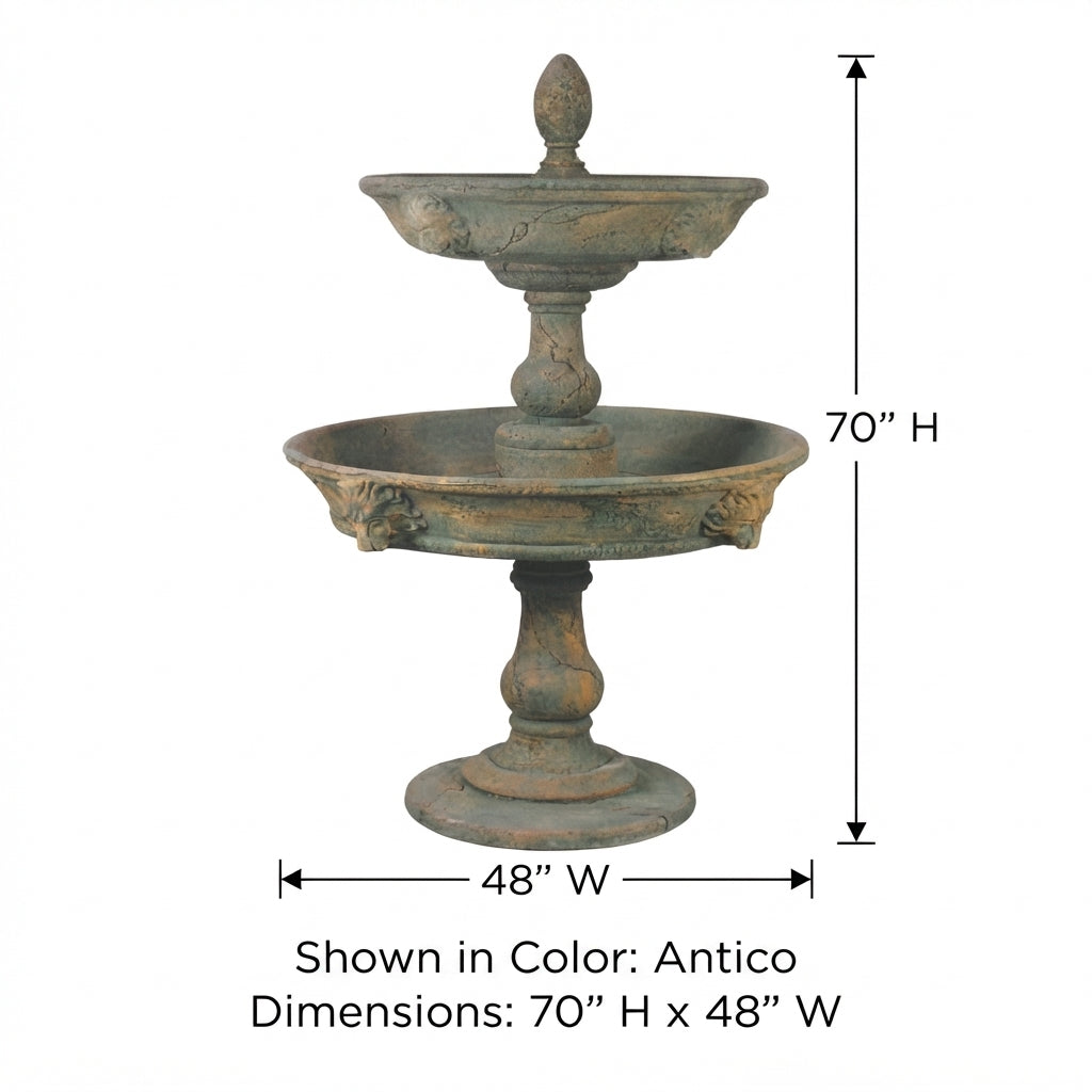 Giannini Garden Appia Antica Lion Head Cast Stone Outdoor Courtyard Fountain 102