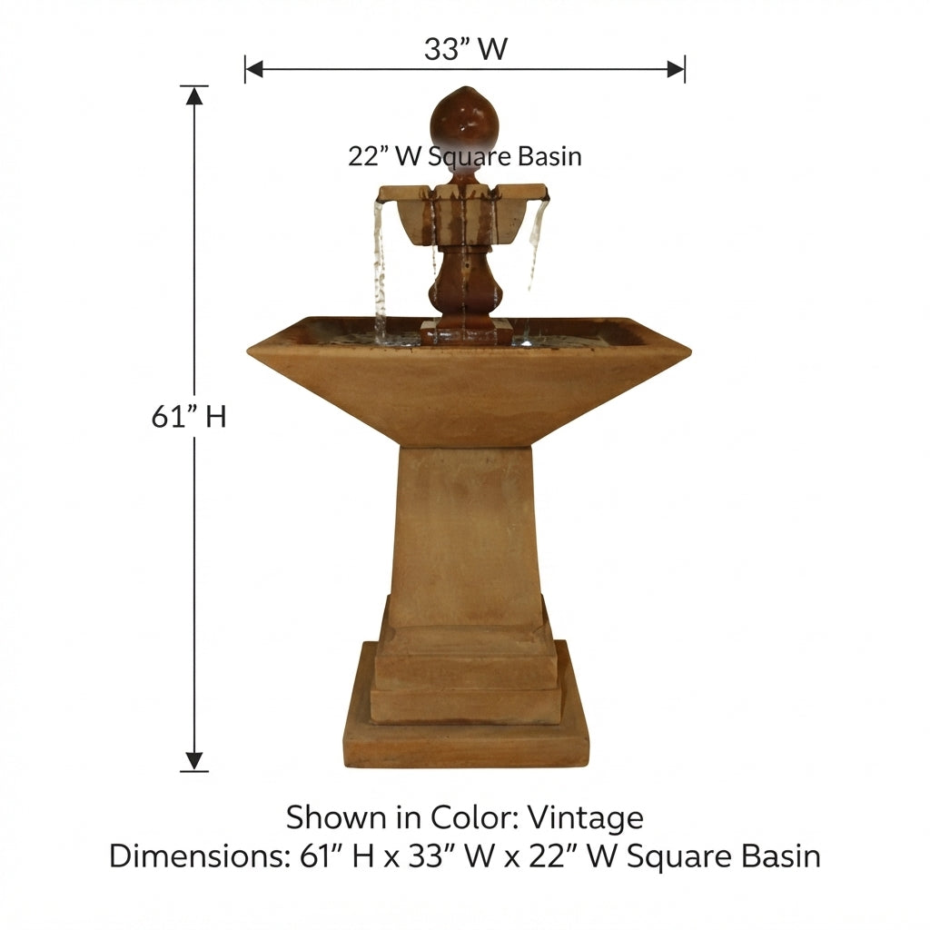 Giannini Garden Avalon Cast Stone Outdoor Fountain 1706