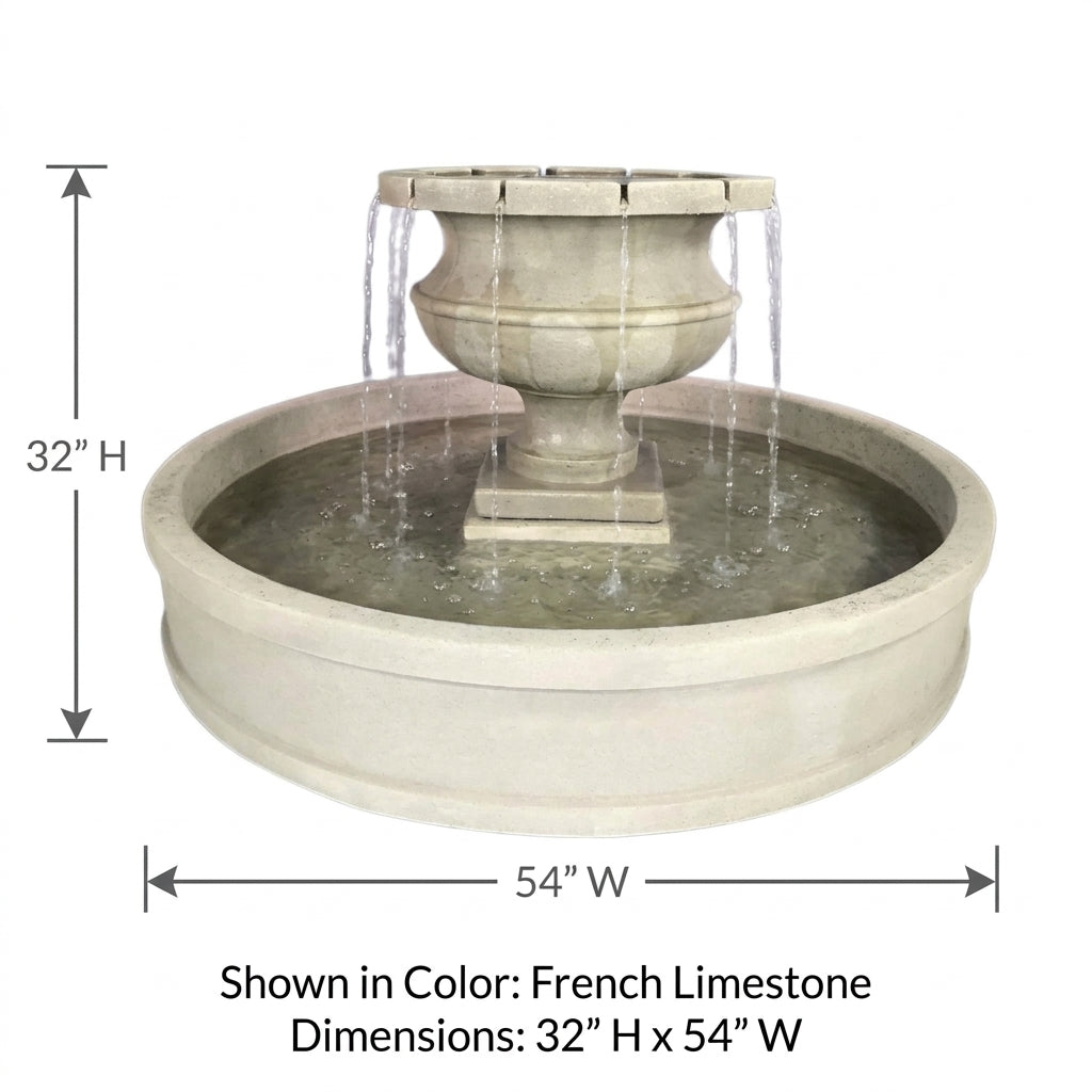 Giannini Garden Aventino Outdoor Courtyard Fountain with Basin 1811
