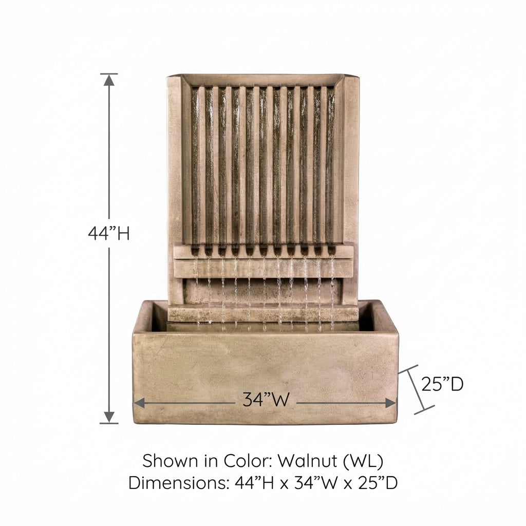 Giannini Garden Brentwood Channel Outdoor Cast Stone Wall Fountain