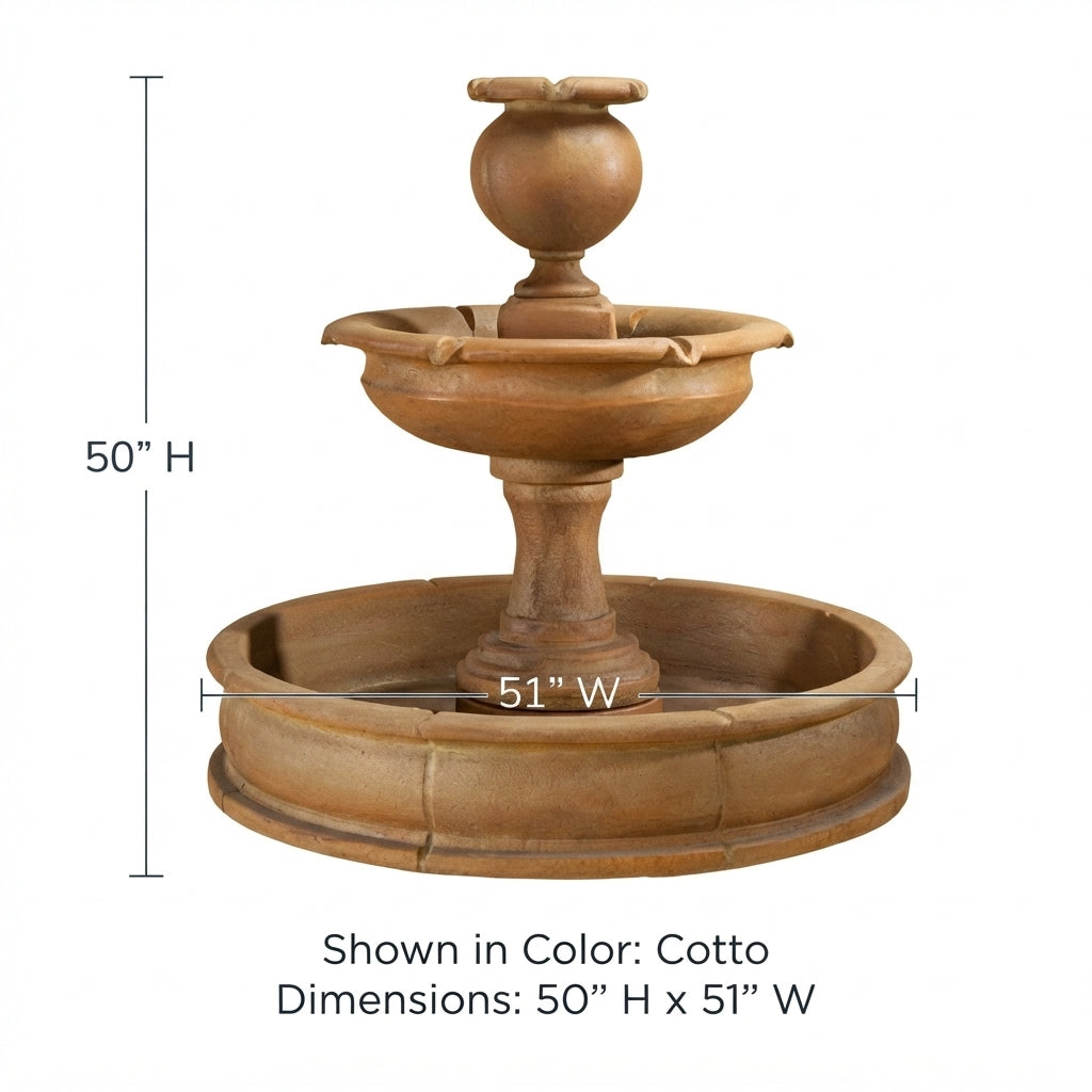 Giannini Garden Cannes Concrete Outdoor Garden Fountain with Basin 1664