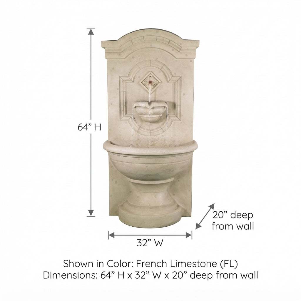 Giannini Garden Corsica Outdoor Wall Fountain in GFRC 1836