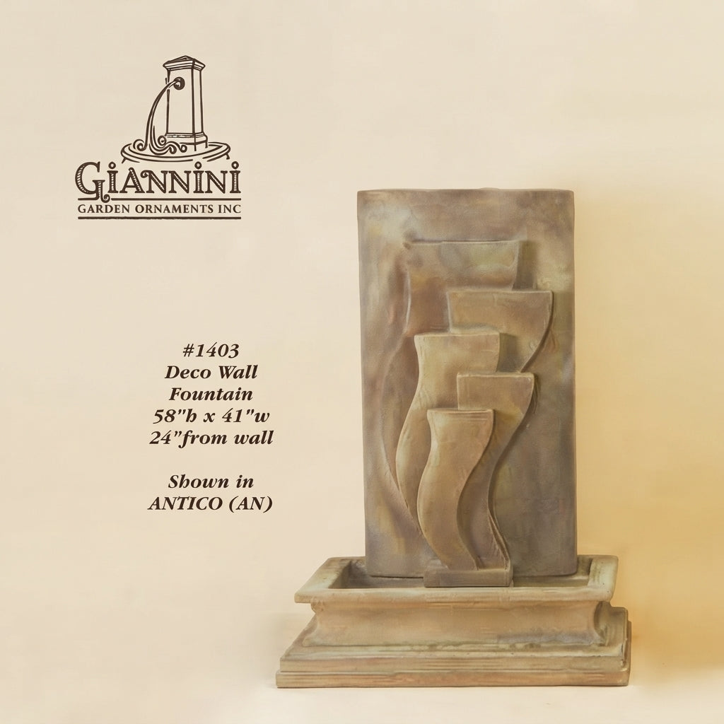 Giannini Garden Deco Cast Stone Outdoor Wall Fountain 1403