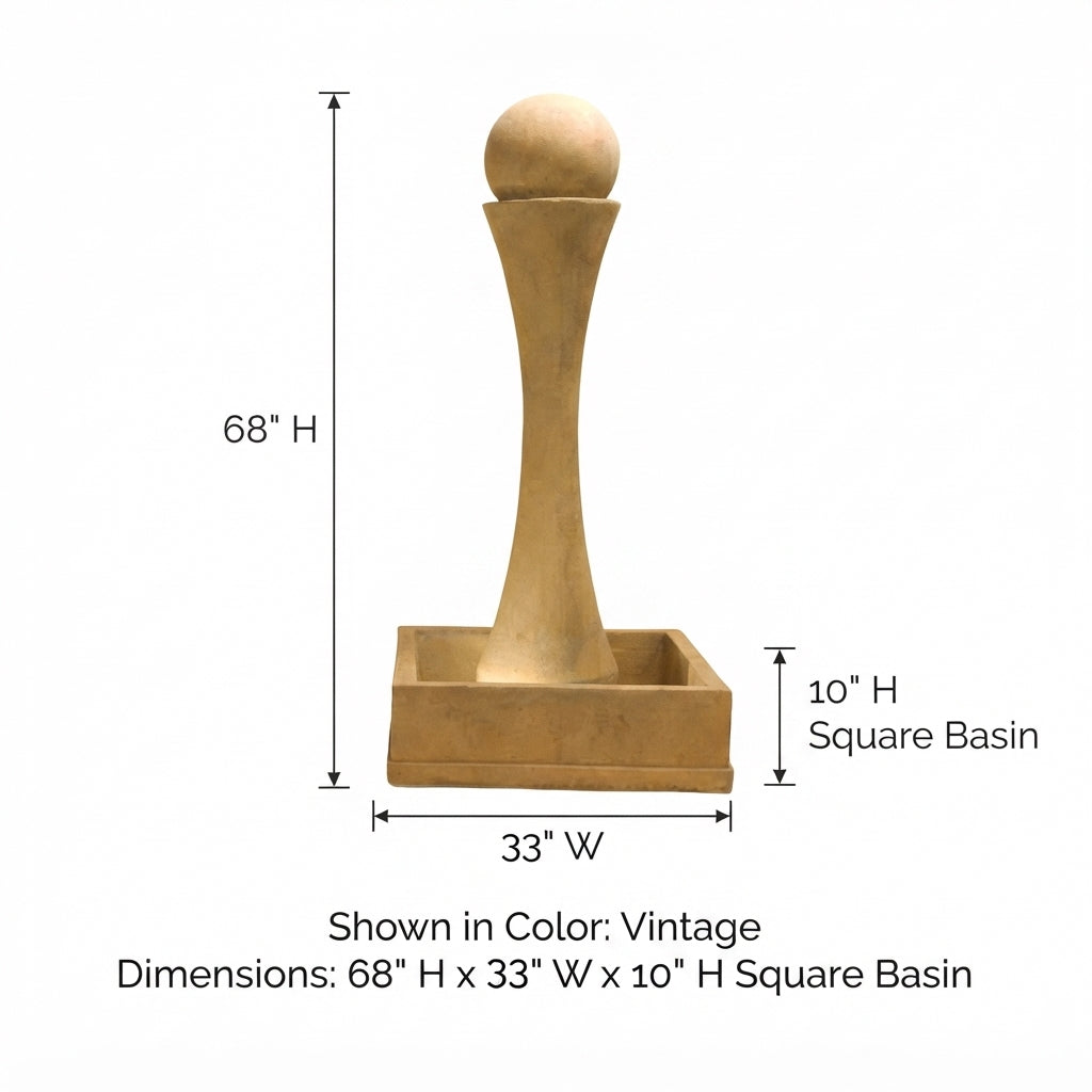 Giannini Garden Equinox Cast Stone Outdoor Fountain