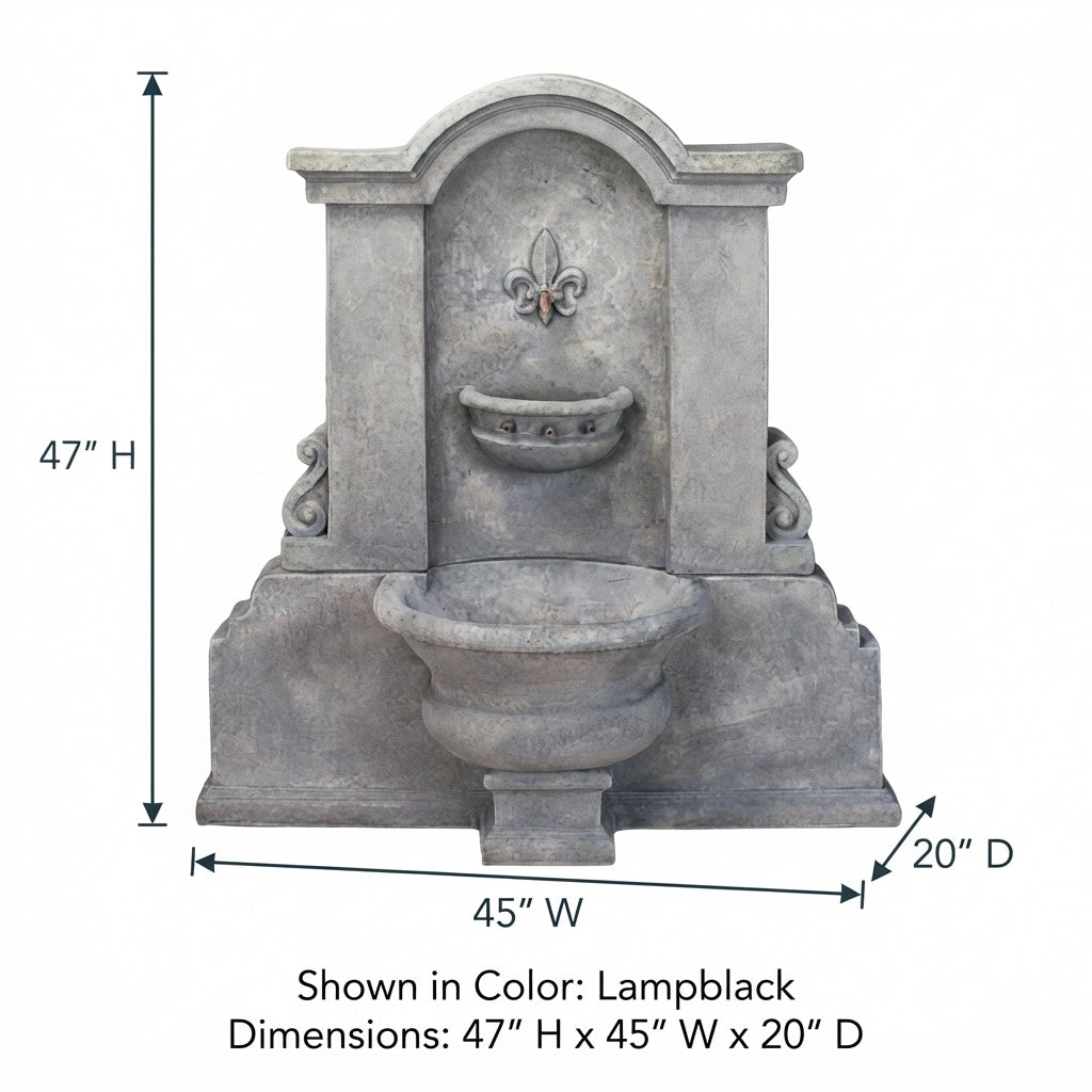 Giannini Garden Flaminia Cast Stone Outdoor Wall Fountain 1063
