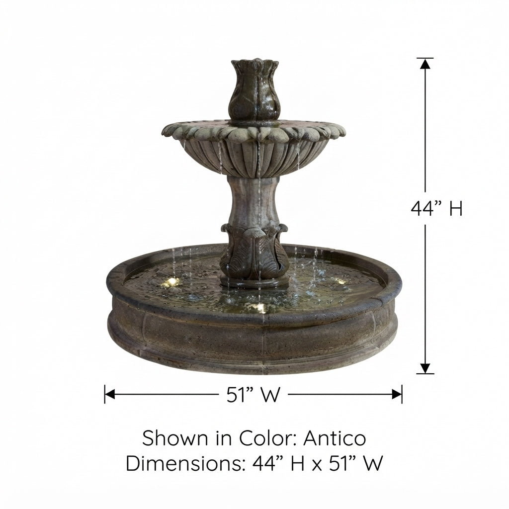 Giannini Garden Laurus Cast Stone Outdoor Courtyard Fountain with Basin 1702