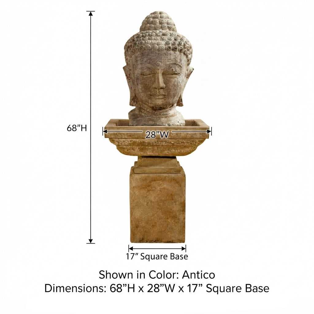 Giannini Garden Meditation Buddha Cast Stone Outdoor Fountain 1629