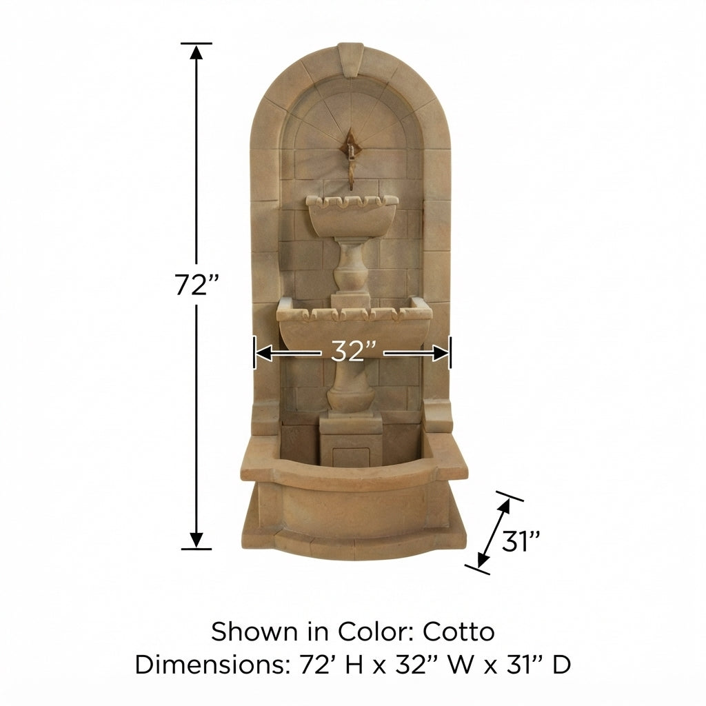 Giannini Garden Monterosso Cast Stone Outdoor Wall Fountain with Pond 1619