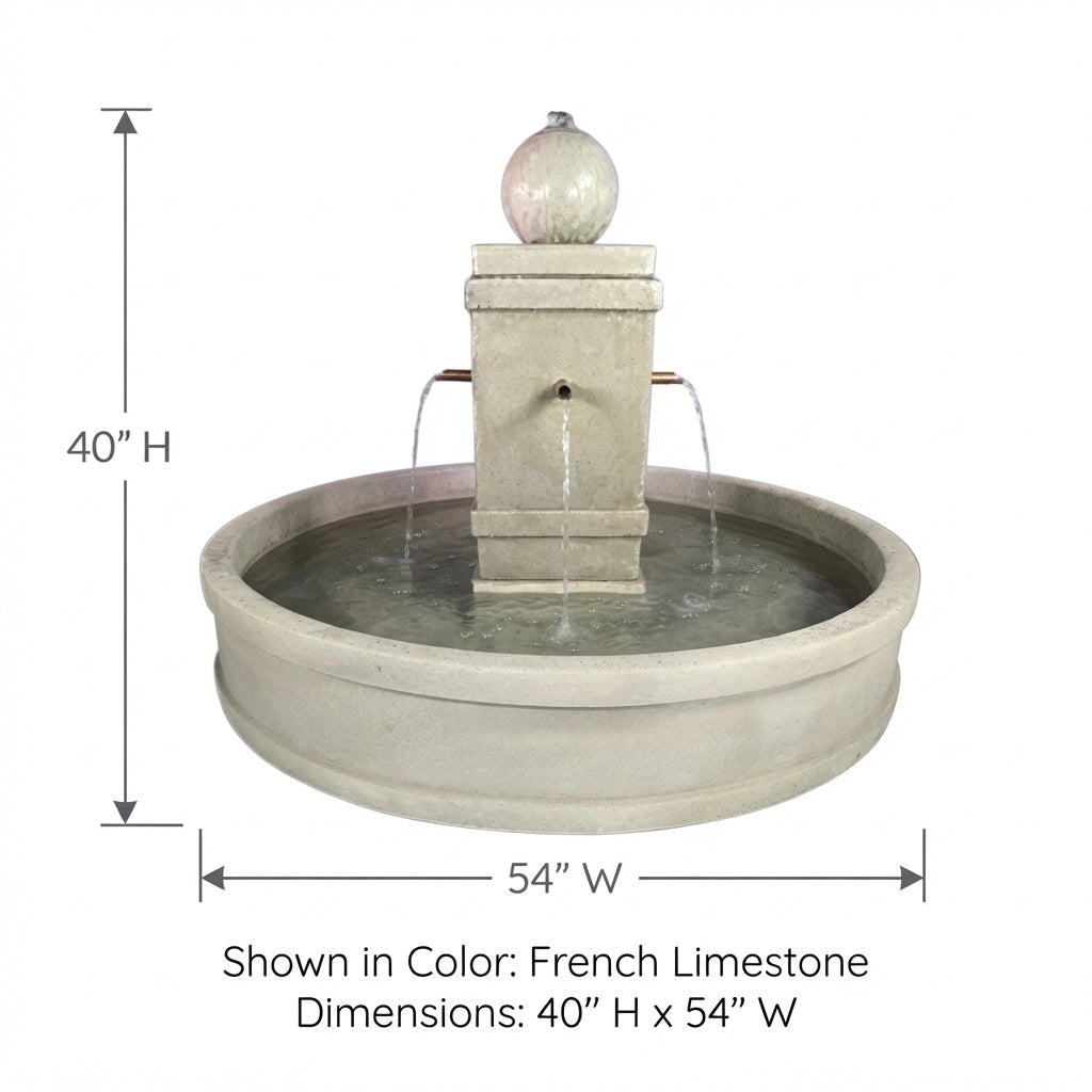 Giannini Garden Napa Fountain with Round Basin in GFRC 1787