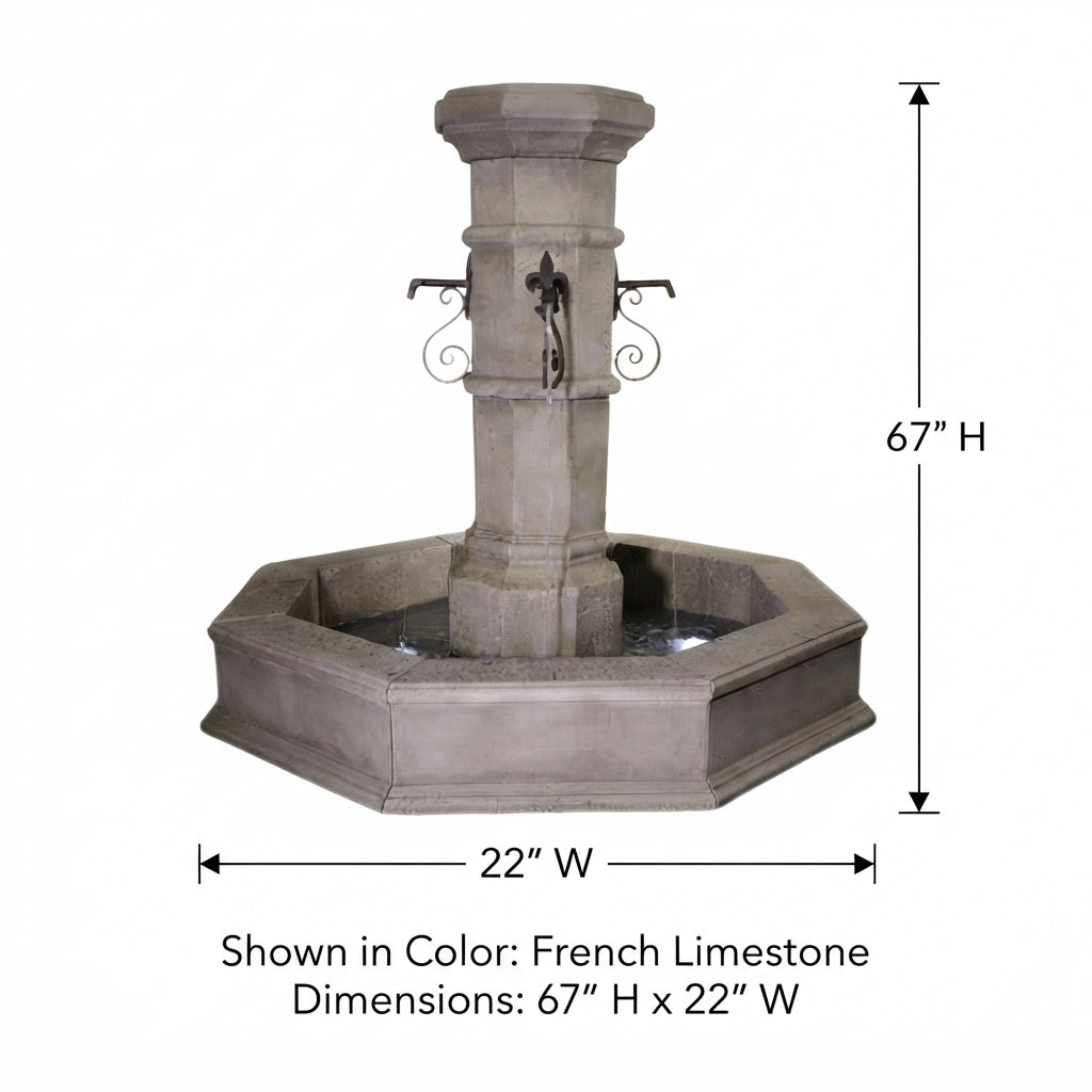 Giannini Garden Octavius Cast Stone Outdoor Courtyard Fountain 1731