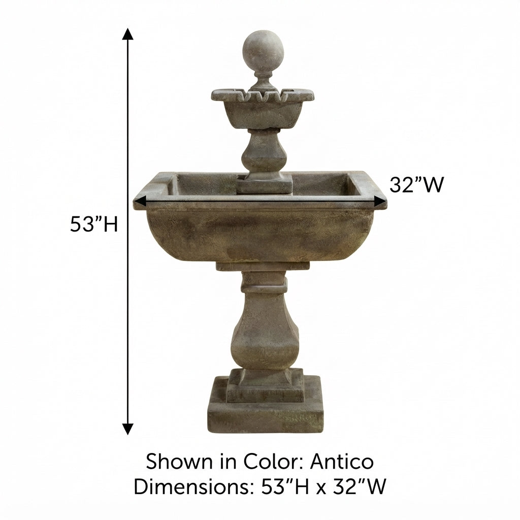 Giannini Garden Quadratum Cast Stone Outdoor Garden Fountain 1670