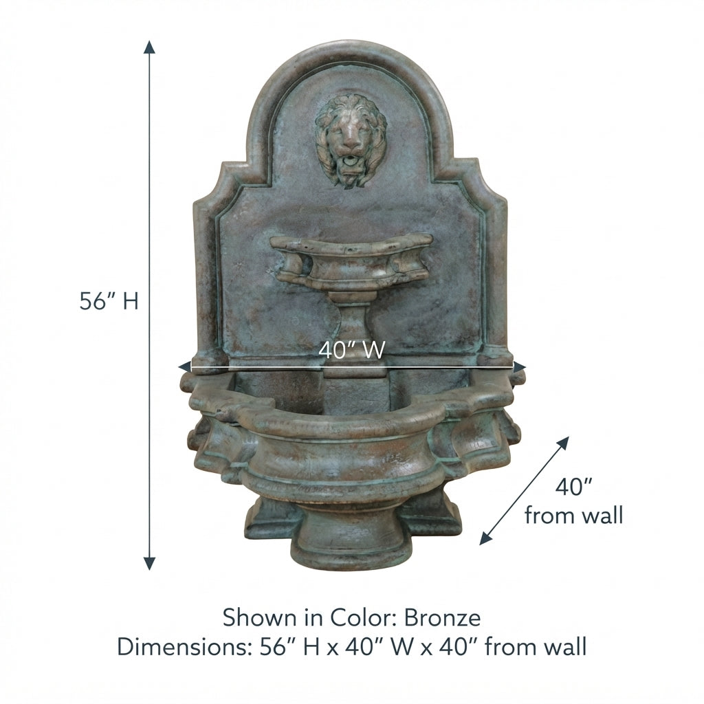 Giannini Garden Rialto Lion Outdoor Wall Fountain 1140