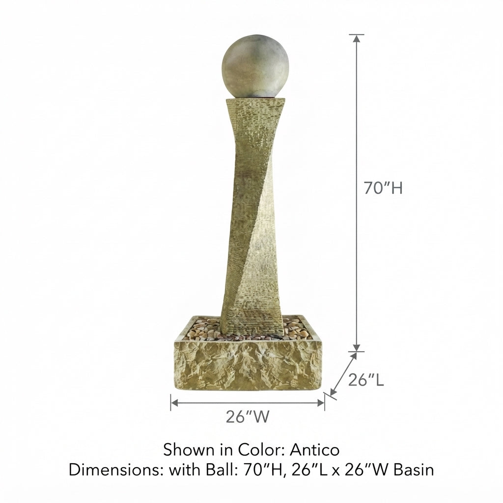 Giannini Garden Rustic Twist Outdoor Fountain 1417