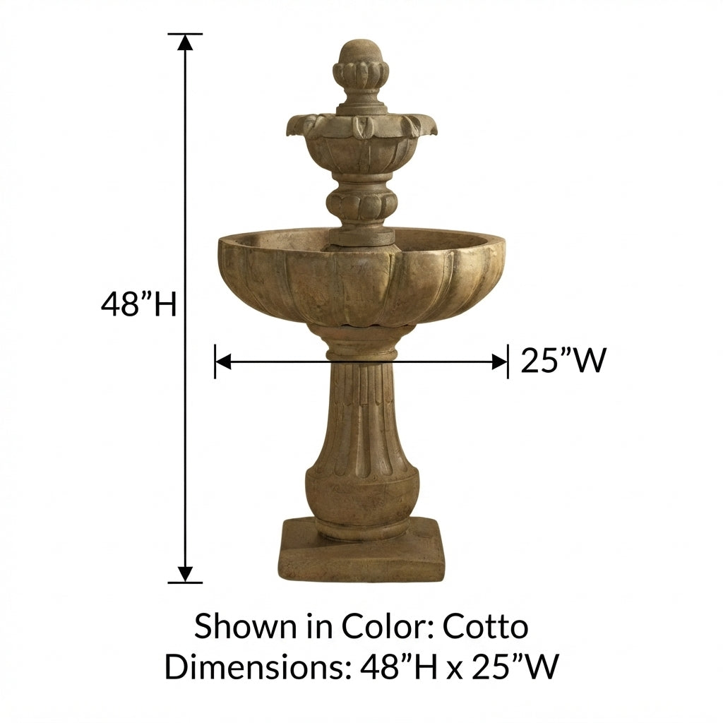 Giannini Garden Serafina 2-Tier Cast Stone Outdoor Garden Fountain 1627