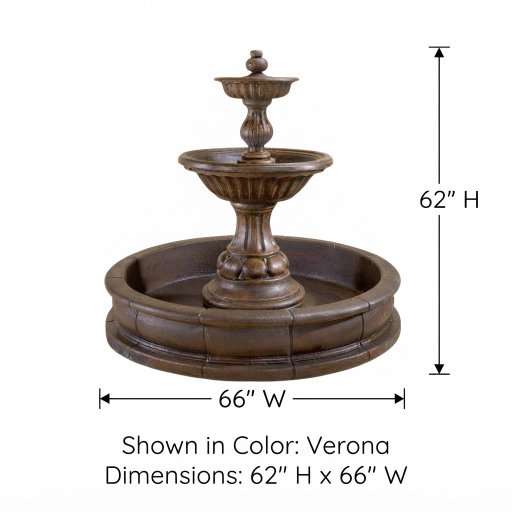 Giannini Garden Sienna Cast Stone Basin Outdoor Courtyard Fountain with Basin 1666