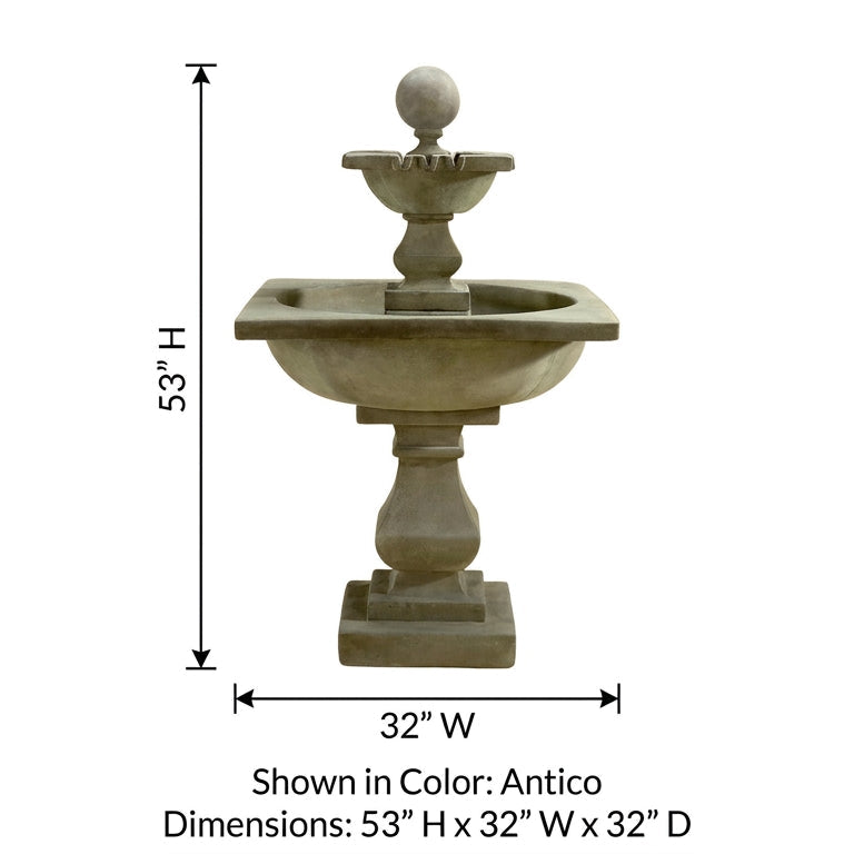 Giannini Garden Solara Cast Stone Outdoor Garden Fountain 1668
