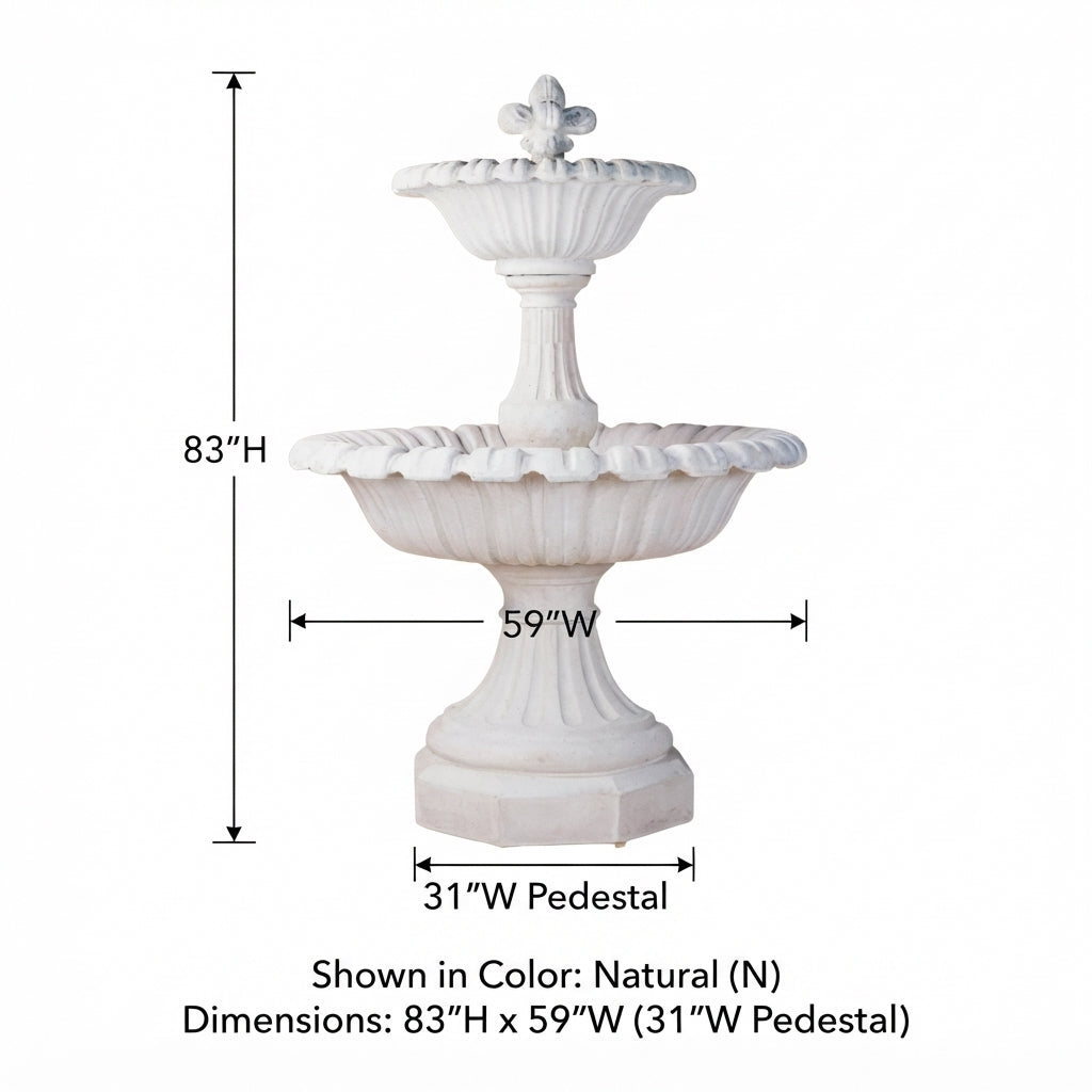 Giannini Garden Tuscania Cast Stone Outdoor Courtyard Fountain 1049