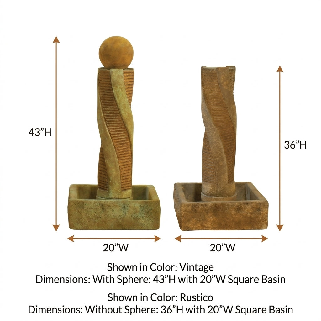 Giannini Garden Twist Texture Outdoor Fountain