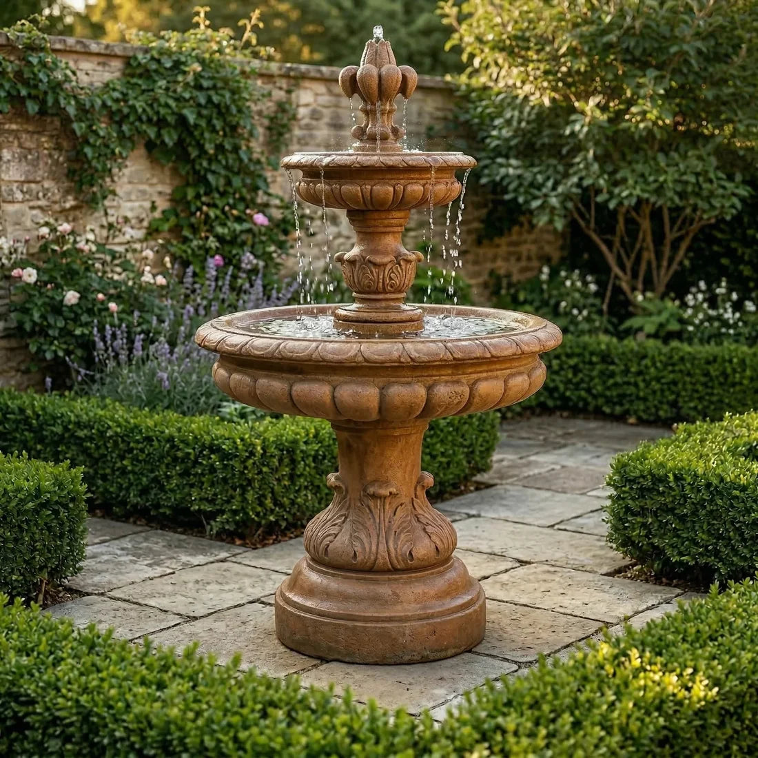 Giannini Garden Giglio Two Tier Outdoor Water Fountain 1276