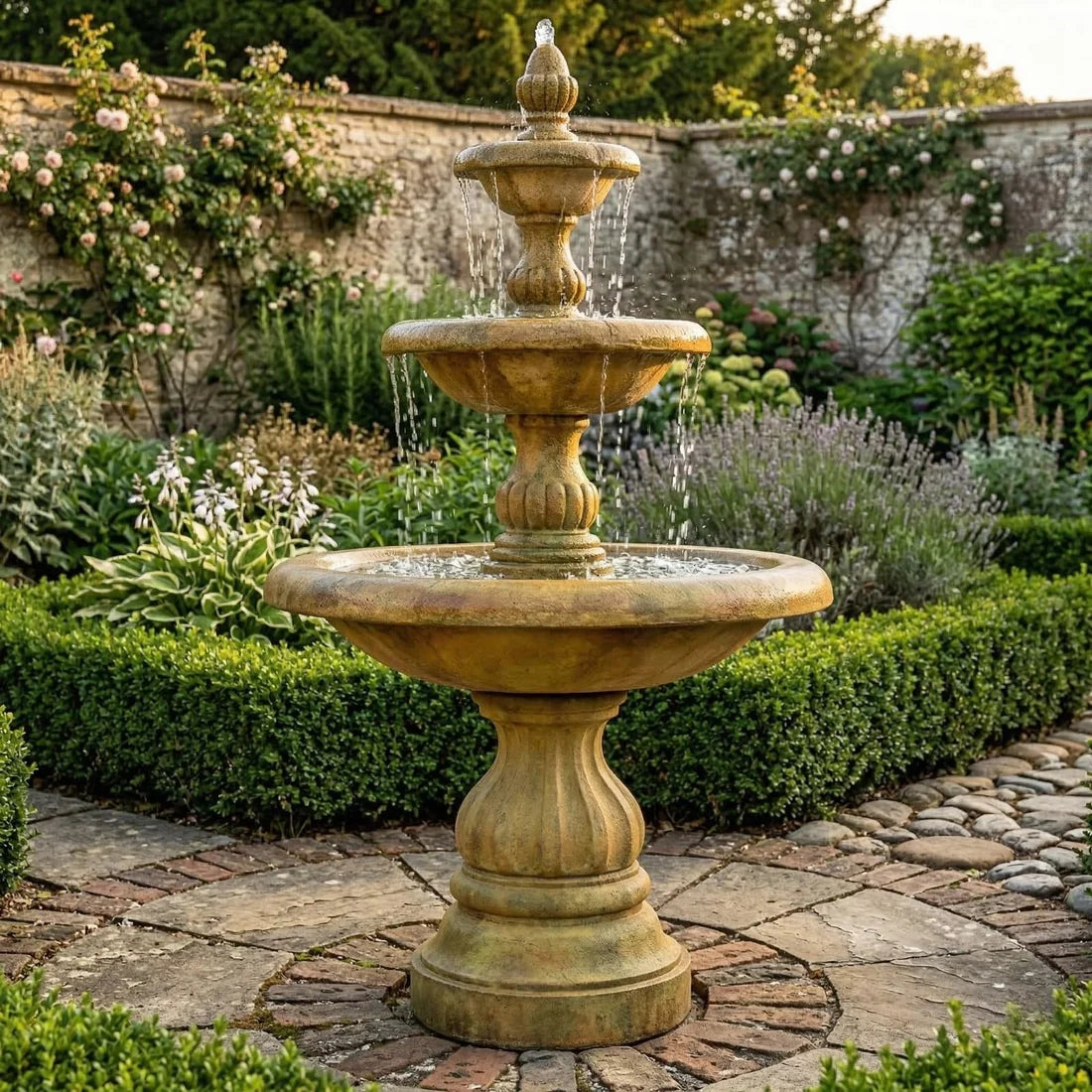 Giannini Garden Isola Three Tier Outdoor Water Fountain 1296