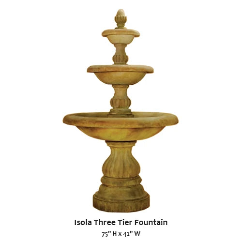 Giannini Garden Isola Three Tier Outdoor Water Fountain 1296
