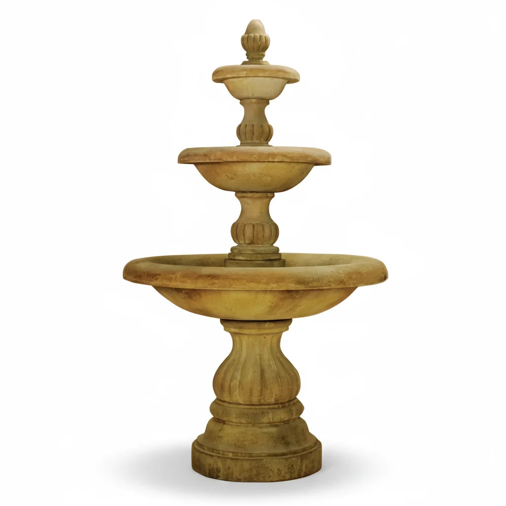Giannini Garden Isola Three Tier Outdoor Water Fountain 1296