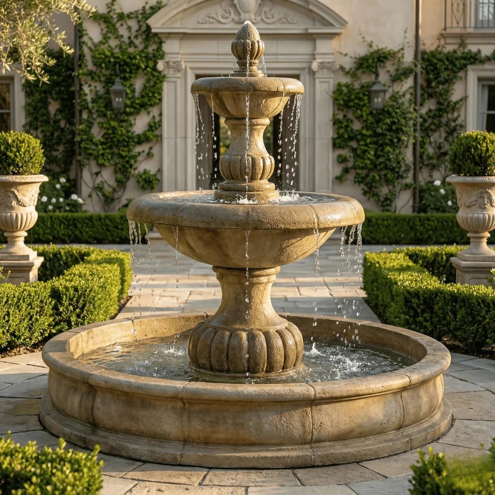 Giannini Garden Isola Two Tier Outdoor Pond Fountain 1293
