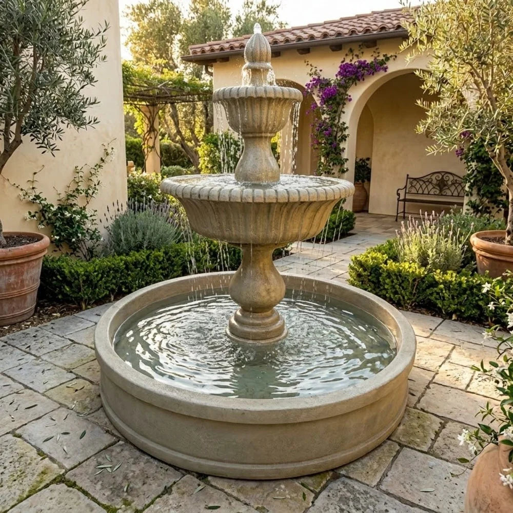 Giannini Garden Malibu Two Tier Outdoor Pond Fountain 1798
