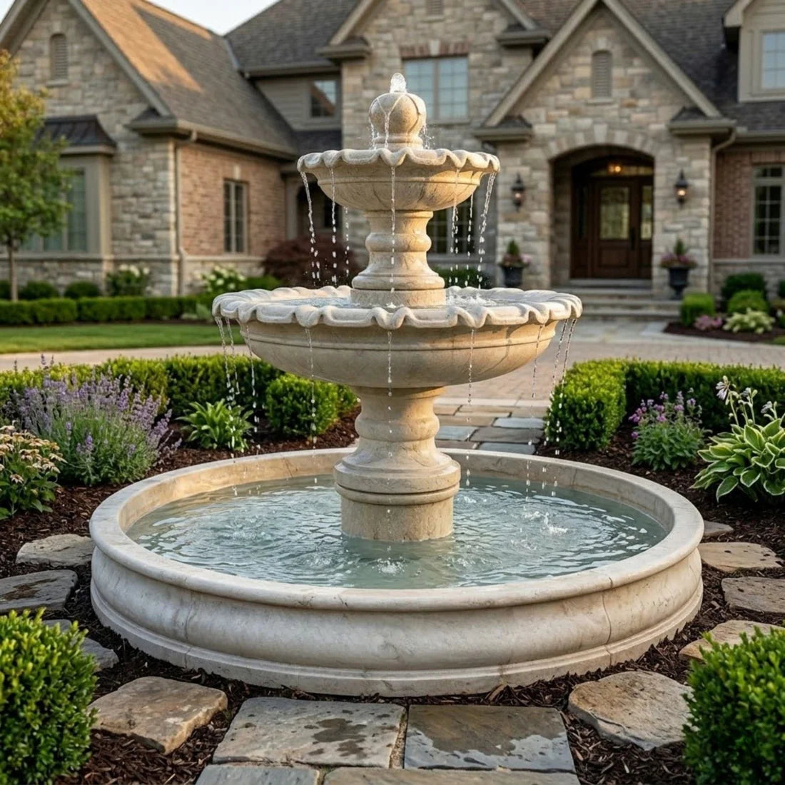 Giannini Garden Marina Two Tier Pond Outdoor Water Fountain 1033