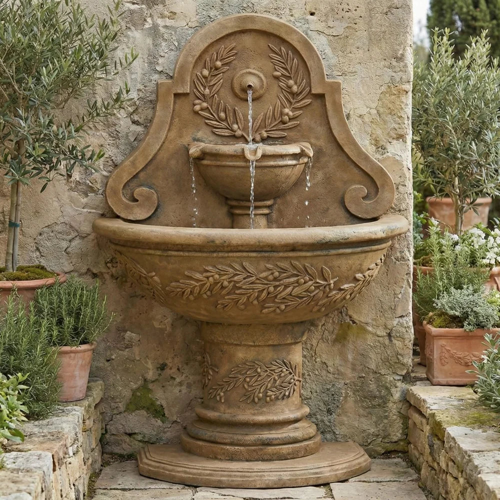 Giannini Garden Oliva Wall Outdoor Water Fountain 1131